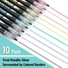 image:imageMr Pen Double Line Outline Markers 10 Pack Metallic Colors  Squiggles Shimmer Outline Pens Craft Markers for Drawing Doodling Card Making and DIY Projects10 Pack