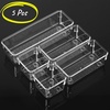 image:imageMr Pen Drawer Organizers Set 5 pcs Clear Plastic Drawers Organizer  Makeup Drawer Organizer containers for Organizing Desk Drawer Organizer Vanity Organizer Bathroom Drawer Organizers