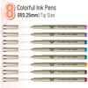 image:imageMr Pen Drawing Pens for Artists 025mm 8 Pack Colorful Artist pens  Micro Pens for Drawing Ink Pens for Drawing Sketch Pens Micro Pen Fineliner Pens Extra Fine Point Pens