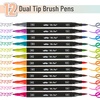 image:imageMr Pen Dual Tip Brush Pens 12 pcs Vibrant Colors  Brush and Fine Tip Marker Dual Tip Markers Art Markers for Adults
