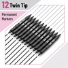 image:imageMr Pen Dual Tip Permanent Markers 12 Pack Fine amp Ultra Fine Tip  Fine Tip Permanent MarkersBlack