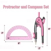 image:imageMr Pen Geometry Compass and Protractor Set 6 Inch Compass  6 Inch Protractor Drawing Tool for School Clear Plastic Easy Grip Precision Design for Math Art Drafting ArchitectureRogue Pink