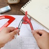image:imageMr Pen Geometry Compass and Protractor Set 6 Inch Compass  6 Inch Protractor Drawing Tool for School Clear Plastic Easy Grip Precision Design for Math Art Drafting ArchitectureCandy Apple Red