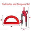 image:imageMr Pen Geometry Compass and Protractor Set 6 Inch Compass  6 Inch Protractor Drawing Tool for School Clear Plastic Easy Grip Precision Design for Math Art Drafting ArchitectureCandy Apple Red