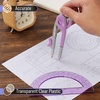 image:imageMr Pen Geometry Compass and Protractor Set 6 Inch Compass  6 Inch Protractor Drawing Tool for School Clear Plastic Easy Grip Precision Design for Math Art Drafting ArchitecturePurple