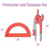 image:imageMr Pen Geometry Compass and Protractor Set 6 Inch Compass  6 Inch Protractor Drawing Tool for School Clear Plastic Easy Grip Precision Design for Math Art Drafting ArchitectureRed