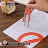 image:imageMr Pen Geometry Compass and Protractor Set 6 Inch Compass  6 Inch Protractor Drawing Tool for School Clear Plastic Easy Grip Precision Design for Math Art Drafting ArchitectureRed