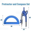 image:imageMr Pen Geometry Compass and Protractor Set 6 Inch Compass  6 Inch Protractor Drawing Tool for School Clear Plastic Easy Grip Precision Design for Math Art Drafting ArchitectureMidnight Blue