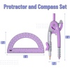 image:imageMr Pen Geometry Compass and Protractor Set 6 Inch Compass  6 Inch Protractor Drawing Tool for School Clear Plastic Easy Grip Precision Design for Math Art Drafting ArchitecturePurple