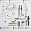 image:imageMr Pen Geometry Set 15 Piece Set with 6 Inch Swing Arm Protractor  IncludesMetal Divider Set Squares Ruler Compasses for Math for Drafting amp School SuppliesClassic Slate