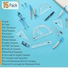 image:imageMr Pen Geometry Set 15 Piece Set with 6 Inch Swing Arm Protractor  IncludesMetal Divider Set Squares Ruler Compasses for Math for Drafting amp School SuppliesBlue