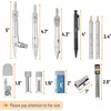 image:imageMr Pen Geometry Set 15 Piece Set with 6 Inch Swing Arm Protractor  IncludesMetal Divider Set Squares Ruler Compasses for Math for Drafting amp School SuppliesLight Grey