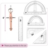 image:imageMr Pen Geometry Set 15 Piece Set with 6 Inch Swing Arm Protractor  IncludesMetal Divider Set Squares Ruler Compasses for Math for Drafting amp School SuppliesRose Gold  Pink