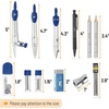 image:imageMr Pen Geometry Set 15 Piece Set with 6 Inch Swing Arm Protractor  IncludesMetal Divider Set Squares Ruler Compasses for Math for Drafting amp School SuppliesNavy Blue