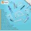 image:imageMr Pen Geometry Set 15 Piece Set with 6 Inch Swing Arm Protractor  IncludesMetal Divider Set Squares Ruler Compasses for Math for Drafting amp School SuppliesPurple