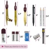 image:imageMr Pen Geometry Set 15 Piece Set with 6 Inch Swing Arm Protractor  IncludesMetal Divider Set Squares Ruler Compasses for Math for Drafting amp School SuppliesGold