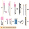 image:imageMr Pen Geometry Set 15 Piece Set with 6 Inch Swing Arm Protractor  IncludesMetal Divider Set Squares Ruler Compasses for Math for Drafting amp School SuppliesPink