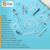 image:imageMr Pen Geometry Set 15 Piece Set with 6 Inch Swing Arm Protractor  IncludesMetal Divider Set Squares Ruler Compasses for Math for Drafting amp School SuppliesLight Blue
