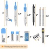 image:imageMr Pen Geometry Set 15 Piece Set with 6 Inch Swing Arm Protractor  IncludesMetal Divider Set Squares Ruler Compasses for Math for Drafting amp School SuppliesBlue