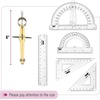 image:imageMr Pen Geometry Set 15 Piece Set with 6 Inch Swing Arm Protractor  IncludesMetal Divider Set Squares Ruler Compasses for Math for Drafting amp School SuppliesGold