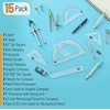 image:imageMr Pen Geometry Set 15 Piece Set with 6 Inch Swing Arm Protractor  IncludesMetal Divider Set Squares Ruler Compasses for Math for Drafting amp School SuppliesGreen