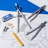 image:imageMr Pen Geometry Set 15 Piece Set with 6 Inch Swing Arm Protractor  IncludesMetal Divider Set Squares Ruler Compasses for Math for Drafting amp School SuppliesClassic Slate