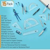 image:imageMr Pen Geometry Set 15 Piece Set with 6 Inch Swing Arm Protractor  IncludesMetal Divider Set Squares Ruler Compasses for Math for Drafting amp School SuppliesNavy Blue