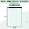 image:imageMr Pen Graph Paper 12 Pack 55 SheetsPack 85x11  4x4 4 Squares Per Inch Math Graph Paper Pad Computation Pads Bulk