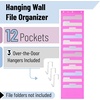 image:imageMr Pen Hanging Wall File Organizer 12 Pockets Pink  3 Overdoor Hangers Included Over The Door File Organizer Hanging Folder OrganizerPink
