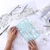 image:imageMr Pen House Plan 3 pcs Interior Design and Furniture Templates  Clear Flexible Plastic Drafting Tools Ruler Shapes for Architecture 14 Inch Scale Kitchen Bath Bedroom OfficeGreen