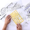 image:imageMr Pen House Plan 3 pcs Interior Design and Furniture Templates  Clear Flexible Plastic Drafting Tools Ruler Shapes for Architecture 14 Inch Scale Kitchen Bath Bedroom OfficeOrange