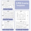 image:imageMr Pen House Plan 3 pcs Interior Design and Furniture Templates  Clear Flexible Plastic Drafting Tools Ruler Shapes for Architecture 14 Inch Scale Kitchen Bath Bedroom OfficeClear