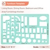 image:imageMr Pen House Plan 3 pcs Interior Design and Furniture Templates  Clear Flexible Plastic Drafting Tools Ruler Shapes for Architecture 14 Inch Scale Kitchen Bath Bedroom OfficeGreen
