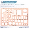 image:imageMr Pen House Plan 3 pcs Interior Design and Furniture Templates  Clear Flexible Plastic Drafting Tools Ruler Shapes for Architecture 14 Inch Scale Kitchen Bath Bedroom OfficePink