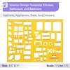 image:imageMr Pen House Plan 3 pcs Interior Design and Furniture Templates  Clear Flexible Plastic Drafting Tools Ruler Shapes for Architecture 14 Inch Scale Kitchen Bath Bedroom OfficeOrange