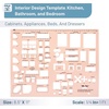 image:imageMr Pen House Plan 3 pcs Interior Design and Furniture Templates  Clear Flexible Plastic Drafting Tools Ruler Shapes for Architecture 14 Inch Scale Kitchen Bath Bedroom OfficePink
