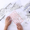 image:imageMr Pen House Plan 3 pcs Interior Design and Furniture Templates  Clear Flexible Plastic Drafting Tools Ruler Shapes for Architecture 14 Inch Scale Kitchen Bath Bedroom OfficePink