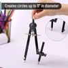 image:imageMr Pen Metal Geometry Compass CenterWheel Design  Precision Drafting Compass with Pencil for School amp Technical Drawing Draws Circles up to 11 Inches DiameterBlack