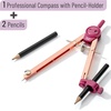 image:imageMr Pen Metal Geometry Compass CenterWheel Design  Precision Drafting Compass with Pencil for School amp Technical Drawing Draws Circles up to 11 Inches DiameterRose Gold