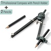 image:imageMr Pen Metal Geometry Compass CenterWheel Design  Precision Drafting Compass with Pencil for School amp Technical Drawing Draws Circles up to 11 Inches DiameterBlack