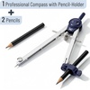 image:imageMr Pen Metal Geometry Compass CenterWheel Design  Precision Drafting Compass with Pencil for School amp Technical Drawing Draws Circles up to 11 Inches DiameterSilver