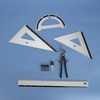 image:imageMr Pen Metal Geometry Kit  4Pack Set Square Protractor Aluminum Ruler  Drafting Triangles