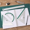 image:imageMr Pen Metal Geometry Kit 4 Pack 45 amp 3060 Set Squares  6 Protractor amp 12 Ruler Durable Metal Drafting Tools for Technical Drawing Math Engineering amp ArchitectureGreen Stripes