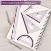 image:imageMr Pen Metal Geometry Kit 4 Pack 45 amp 3060 Set Squares  6 Protractor amp 12 Ruler Durable Metal Drafting Tools for Technical Drawing Math Engineering amp ArchitecturePurple Stripes