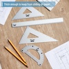 image:imageMr Pen Metal Geometry Kit 4 Pack 45 amp 3060 Set Squares  6 Protractor amp 12 Ruler Durable Metal Drafting Tools for Technical Drawing Math Engineering amp ArchitectureSilver