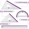 image:imageMr Pen Metal Geometry Kit 4 Pack 45 amp 3060 Set Squares  6 Protractor amp 12 Ruler Durable Metal Drafting Tools for Technical Drawing Math Engineering amp ArchitecturePurple Stripes