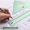 image:imageMr Pen Metal Geometry Kit 4 Pack 45 amp 3060 Set Squares  6 Protractor amp 12 Ruler Durable Metal Drafting Tools for Technical Drawing Math Engineering amp ArchitectureLight Green