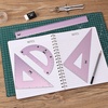 image:imageMr Pen Metal Geometry Kit 4 Pack 45 amp 3060 Set Squares  6 Protractor amp 12 Ruler Durable Metal Drafting Tools for Technical Drawing Math Engineering amp ArchitectureBlue Magenta Color