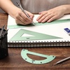 image:imageMr Pen Metal Geometry Kit 4 Pack 45 amp 3060 Set Squares  6 Protractor amp 12 Ruler Durable Metal Drafting Tools for Technical Drawing Math Engineering amp ArchitectureLight Green