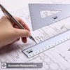 image:imageMr Pen Metal Geometry Kit 4 Pack 45 amp 3060 Set Squares  6 Protractor amp 12 Ruler Durable Metal Drafting Tools for Technical Drawing Math Engineering amp ArchitecturePeriwinkle Gray
